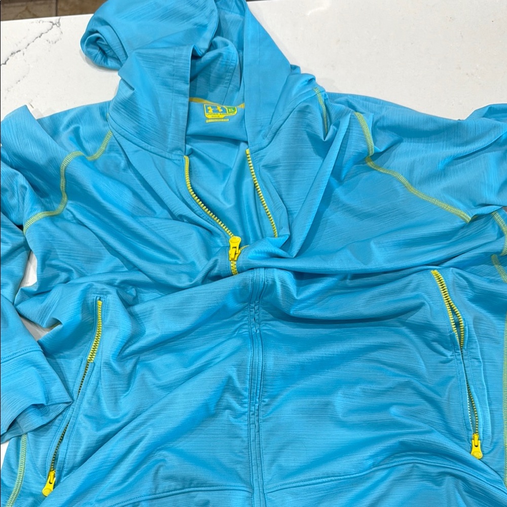 Under Armour Turquoise Performance Jacket With Ye… - image 2